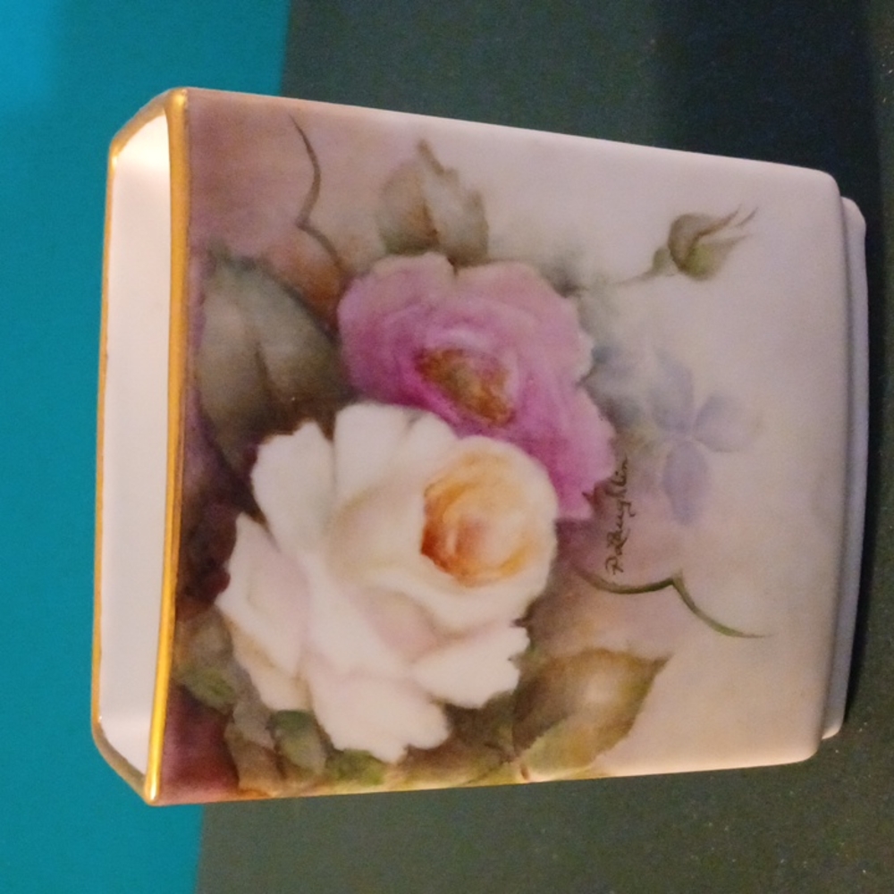 Vintage Gerold Porzellan Bavaria Rose Vase P. Laughlin